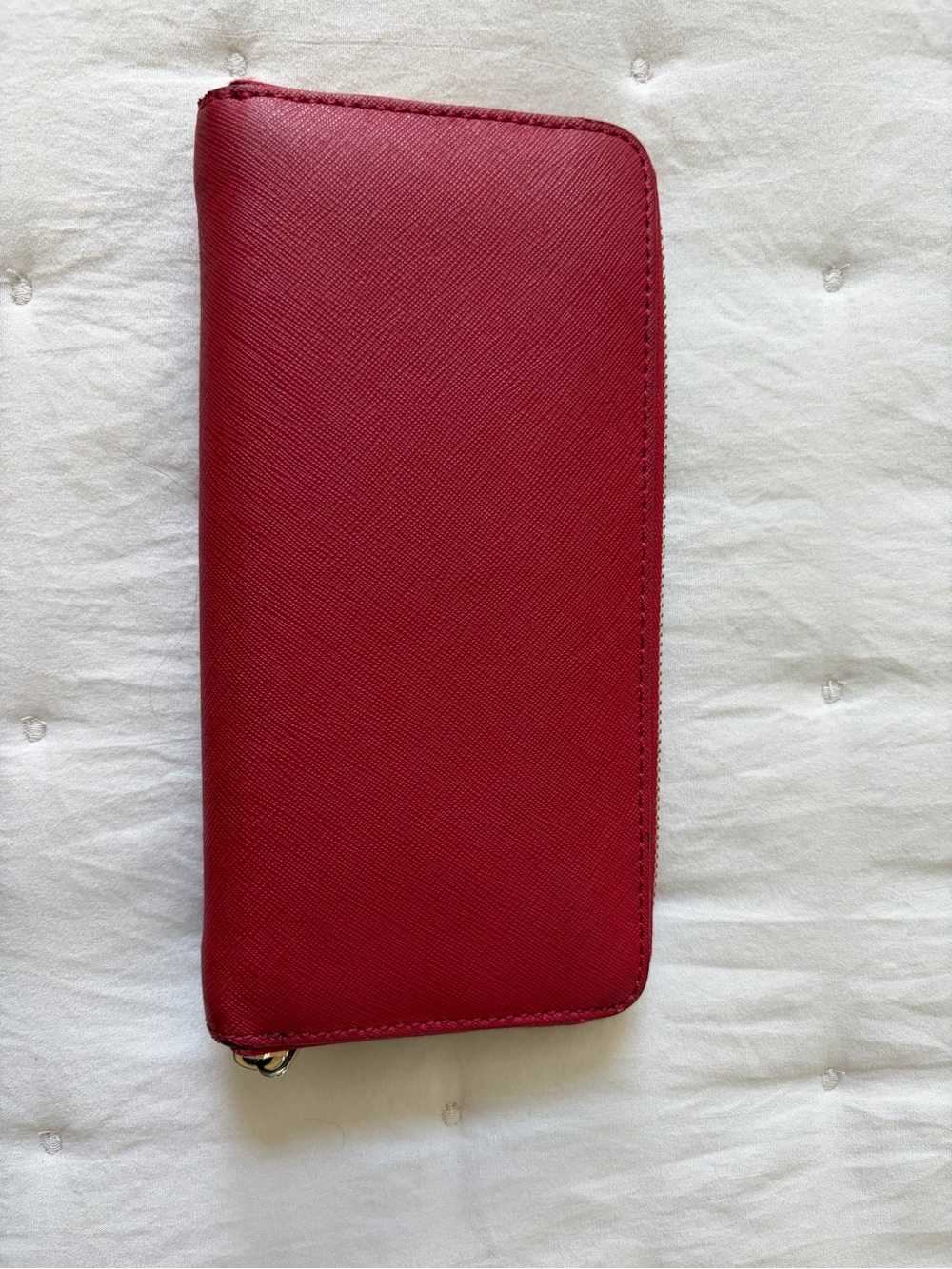 Michael Kors Cherry Red Zip Wallet with Gold Logo - Picture 2 of 3